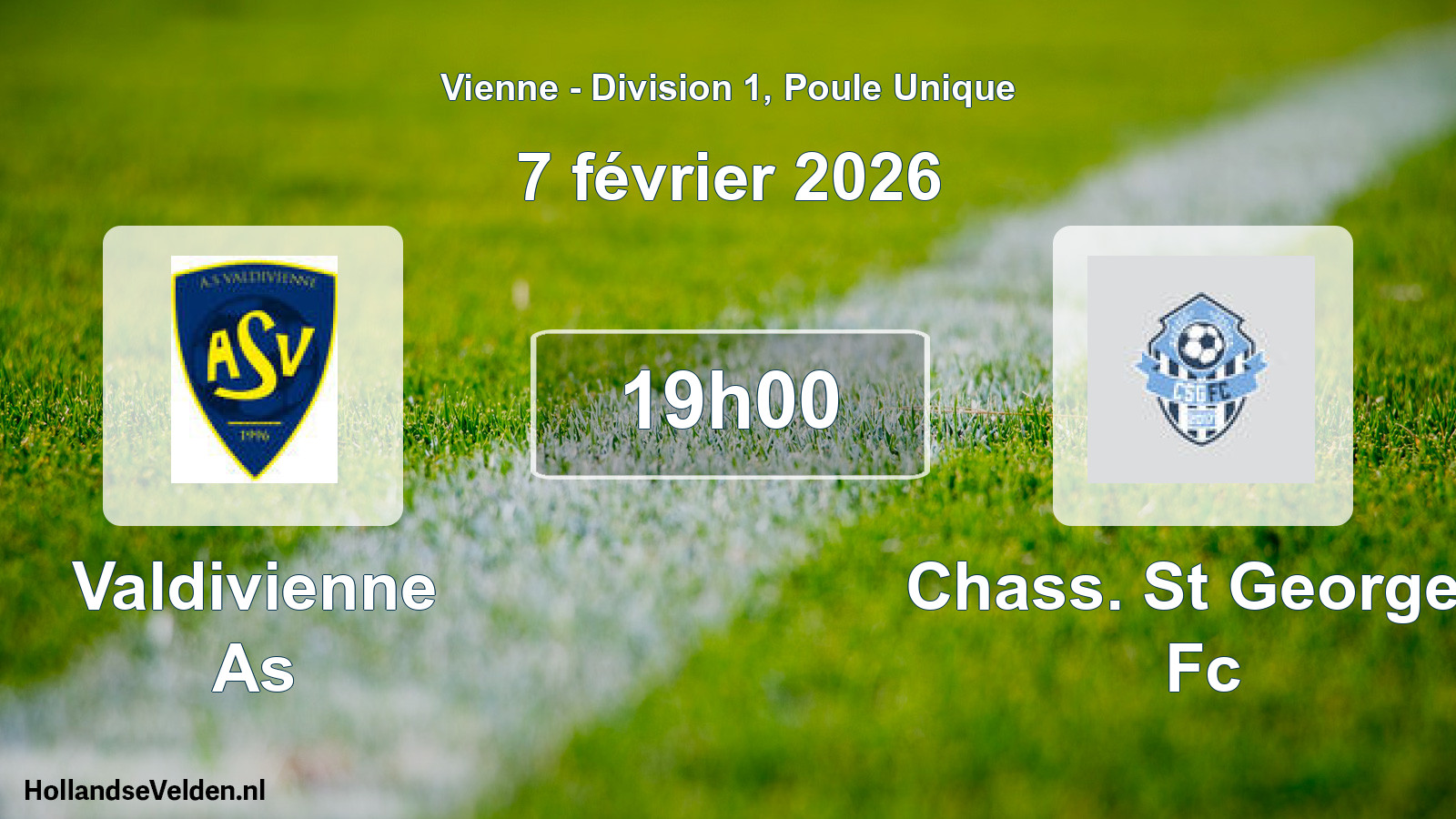 Geplande wedstrijd: Valdivienne As - Chass. St Georges Fc (7 février 2026)