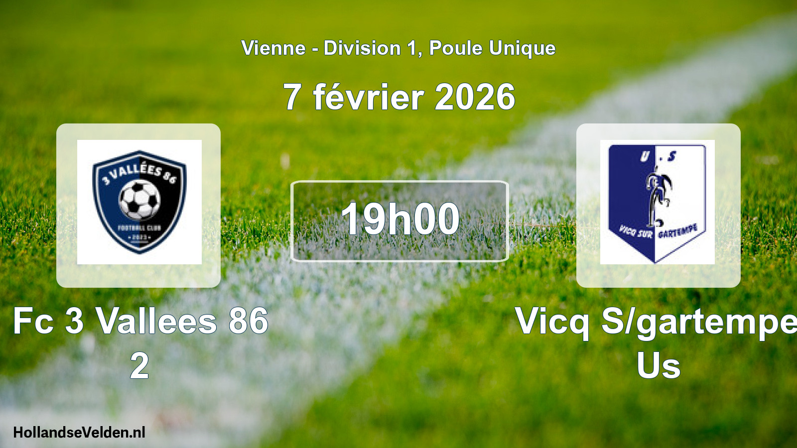 Geplande wedstrijd: Fc 3 Vallees 86 2 - Vicq S/gartempe Us (7 février 2026)