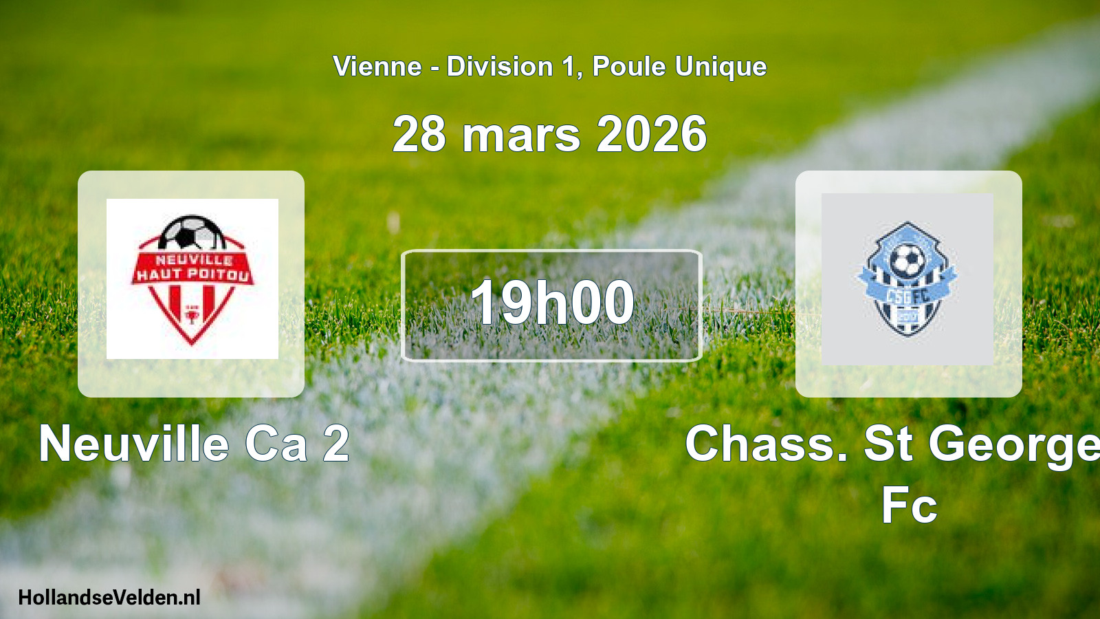 Geplande wedstrijd: Neuville Ca 2 - Chass. St Georges Fc (28 mars 2026)