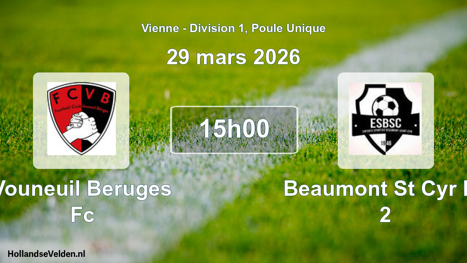 Geplande wedstrijd: Vouneuil Beruges Fc - Beaumont St Cyr Es 2 (29 mars 2026)