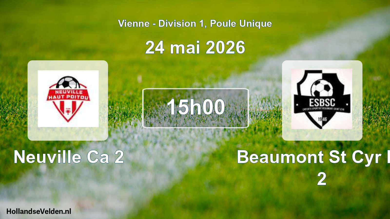 Geplande wedstrijd: Neuville Ca 2 - Beaumont St Cyr Es 2 (24 mai 2026)