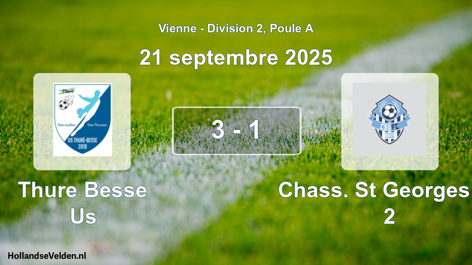 Total number of matches played: Thure Besse Us - Chass. St Georges Fc 2 3 - 1 (21 September 2025)
