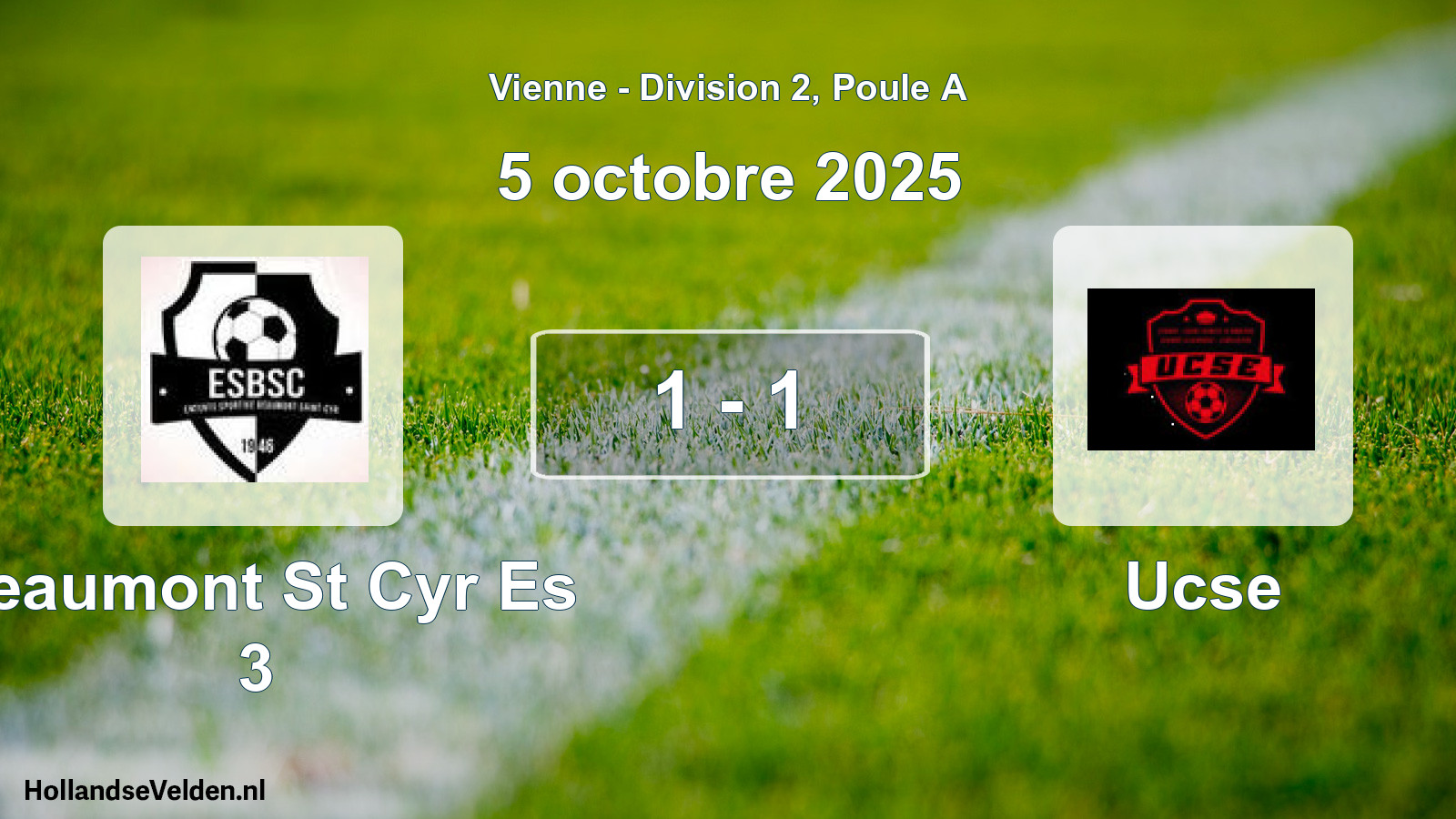 Gespeelde wedstrijd: Beaumont St Cyr Es 3 - Ucse 1 - 1 (5 octobre 2025)