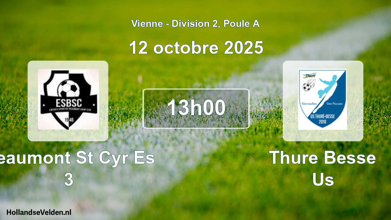 Geplande wedstrijd: Beaumont St Cyr Es 3 - Thure Besse Us (12 octobre 2025)