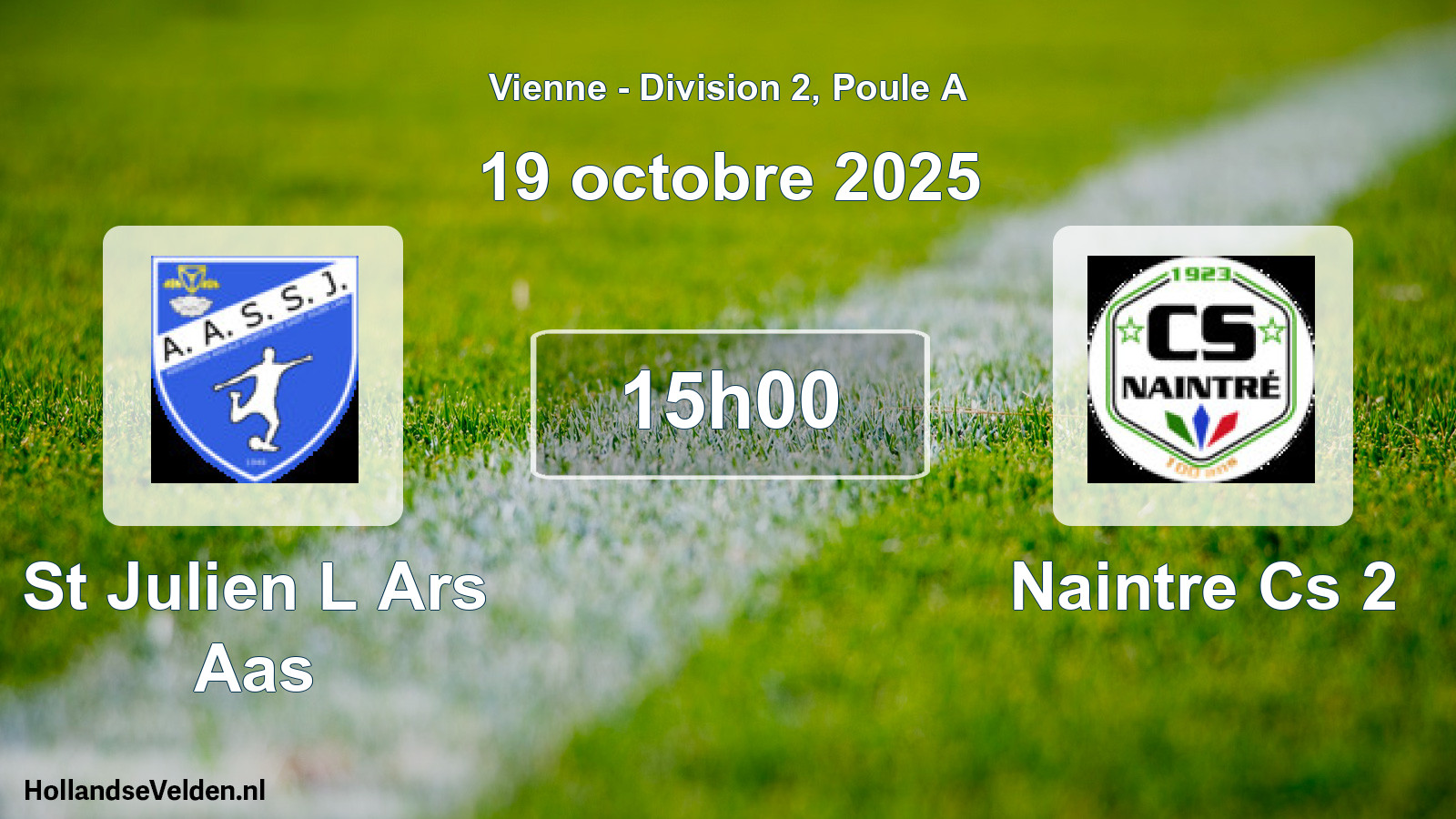 Geplande wedstrijd: St Julien L Ars Aas - Naintre Cs 2 (19 octobre 2025)