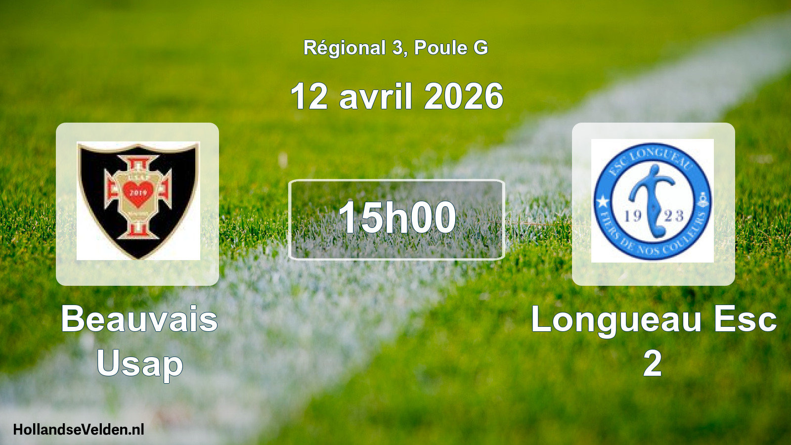 Geplande wedstrijd: Beauvais Usap - Longueau Esc 2 (12 avril 2026)