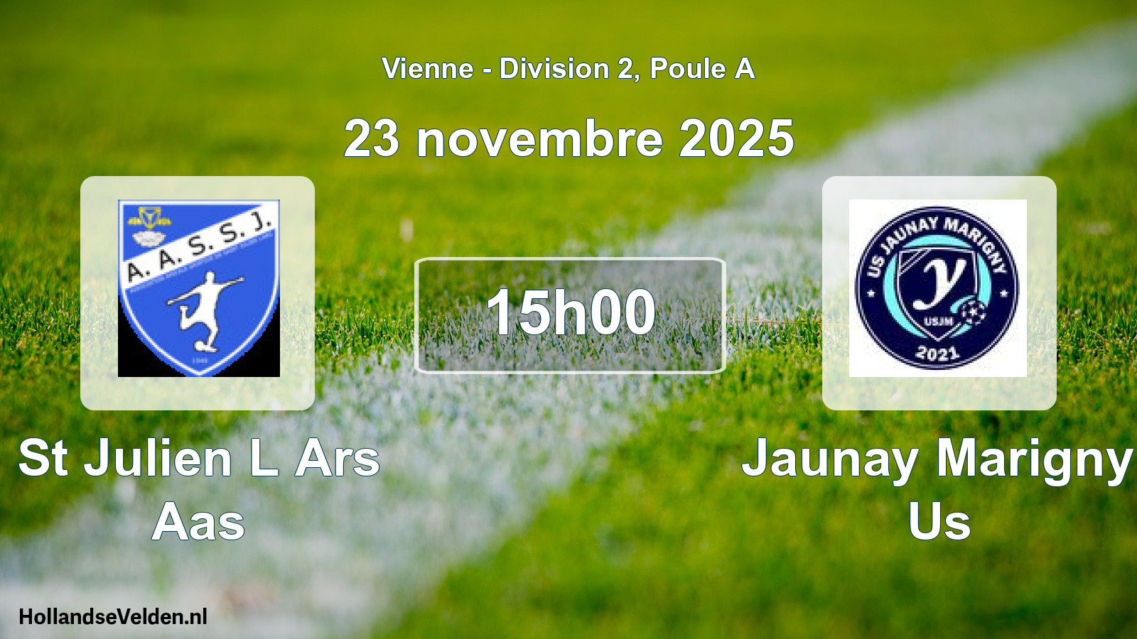 Geplande wedstrijd: St Julien L Ars Aas - Jaunay Marigny Us (23 novembre 2025)