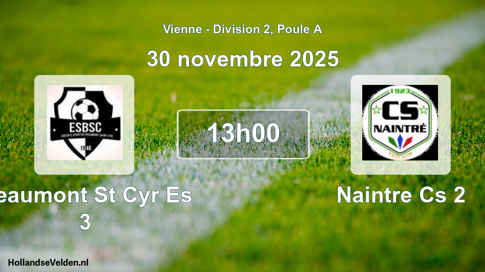 Geplande wedstrijd: Beaumont St Cyr Es 3 - Naintre Cs 2 (30 novembre 2025)