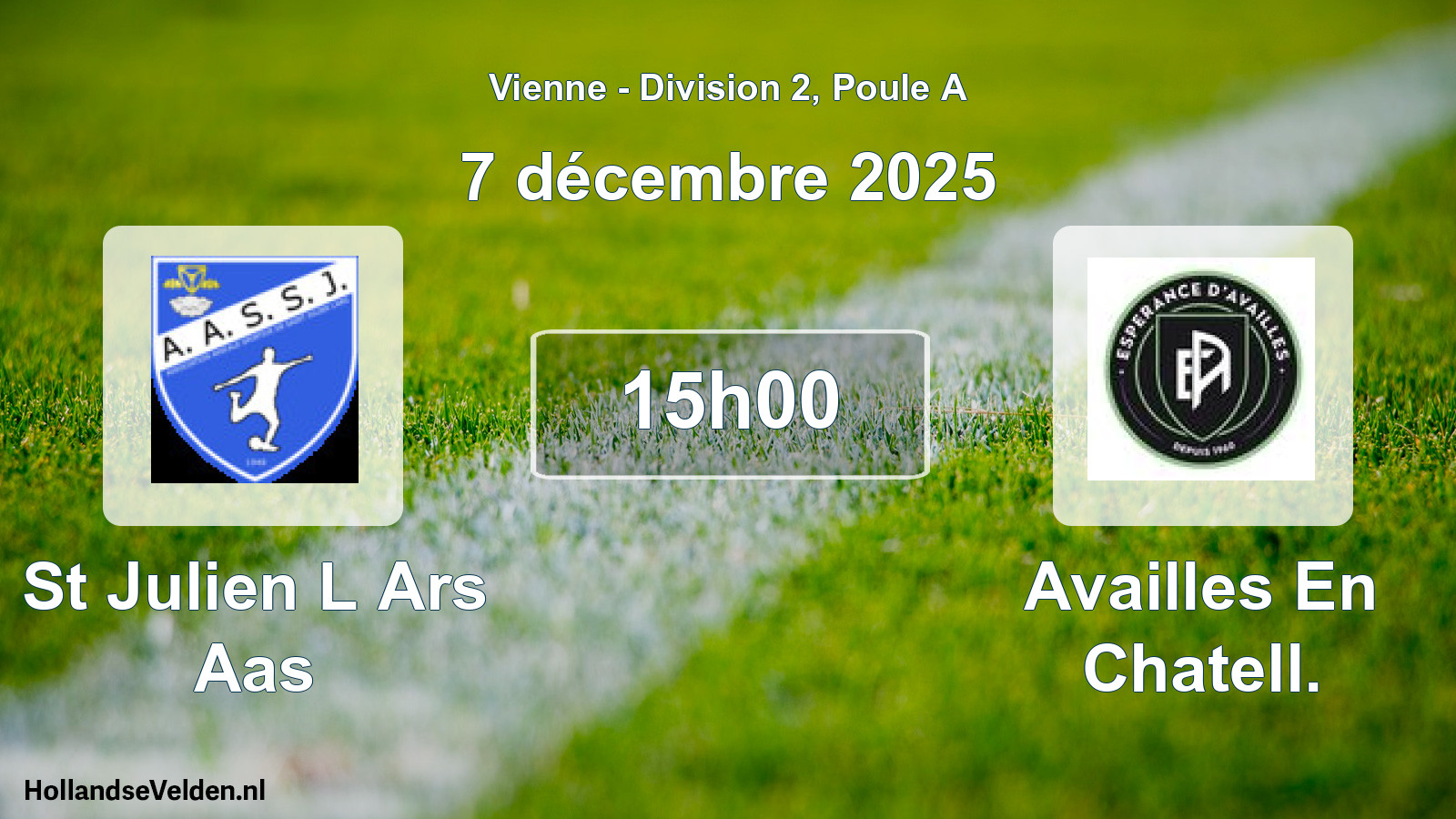 Geplande wedstrijd: St Julien L Ars Aas - Availles En Chatell. (7 décembre 2025)