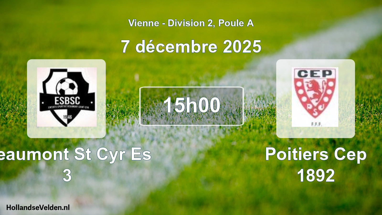 Geplande wedstrijd: Beaumont St Cyr Es 3 - Poitiers Cep 1892 (7 december 2025)