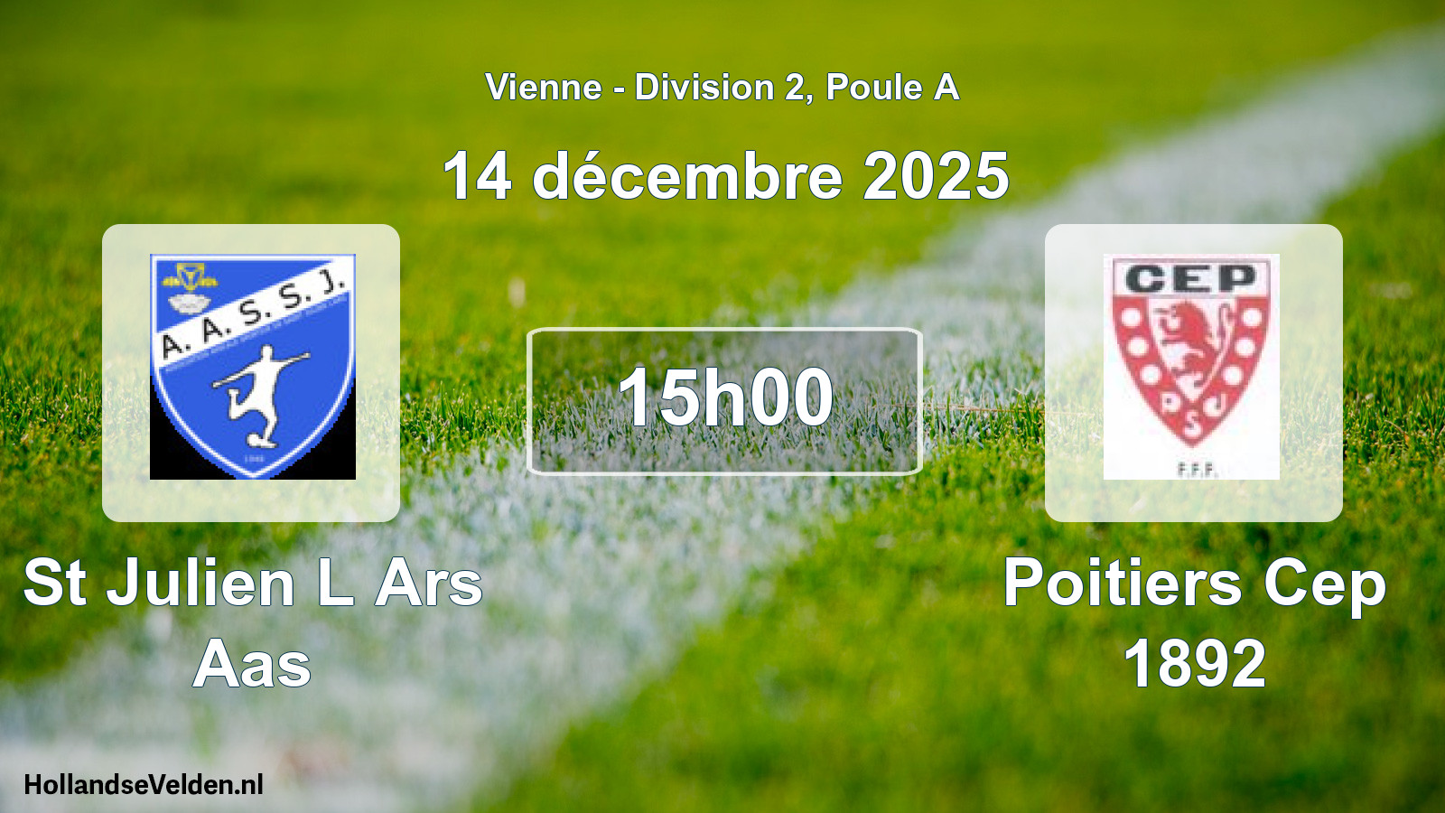 Geplande wedstrijd: St Julien L Ars Aas - Poitiers Cep 1892 (14 décembre 2025)