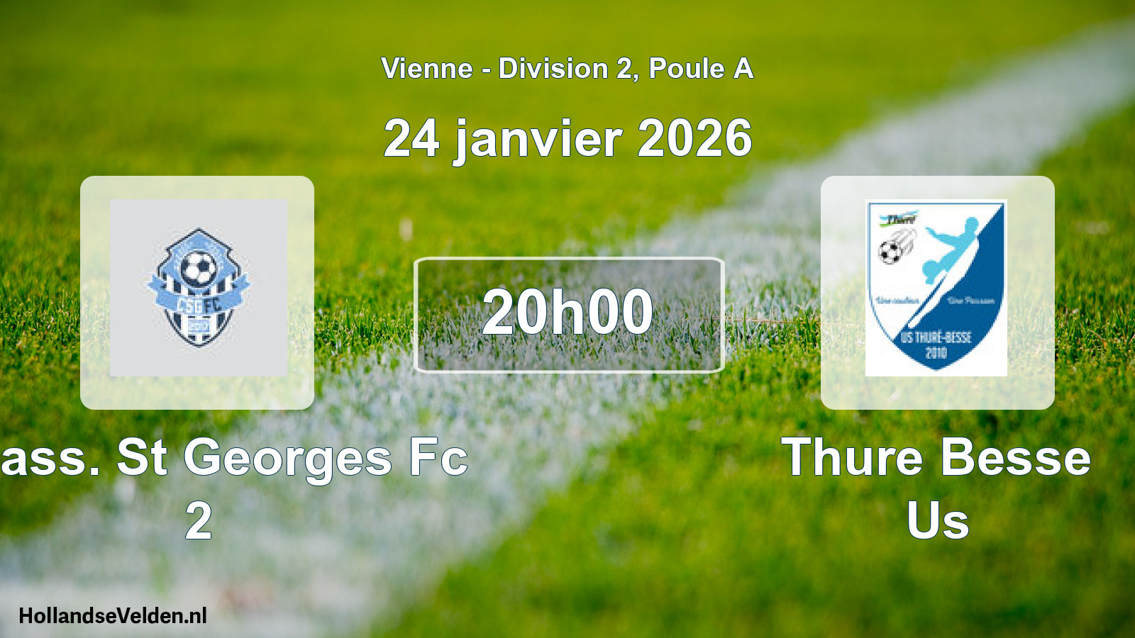 Geplande wedstrijd: Chass. St Georges Fc 2 - Thure Besse Us (24 janvier 2026)