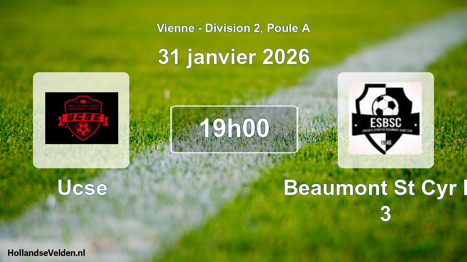 Geplande wedstrijd: Ucse - Beaumont St Cyr Es 3 (31 januari 2026)