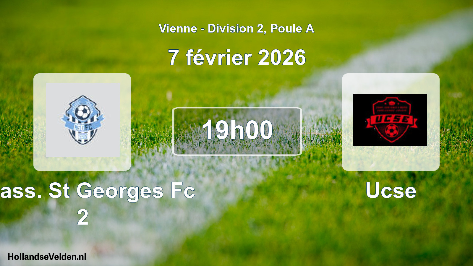 Geplande wedstrijd: Chass. St Georges Fc 2 - Ucse (7 février 2026)