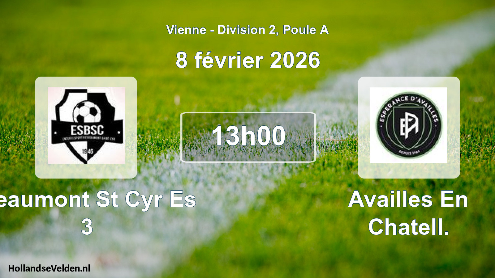 Scheduled Match: Beaumont St Cyr Es 3 - Availles En Chatell. (8 February 2026)