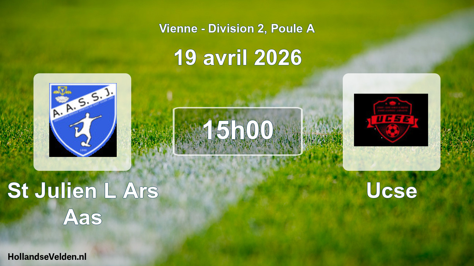 Geplande wedstrijd: St Julien L Ars Aas - Ucse (19 avril 2026)