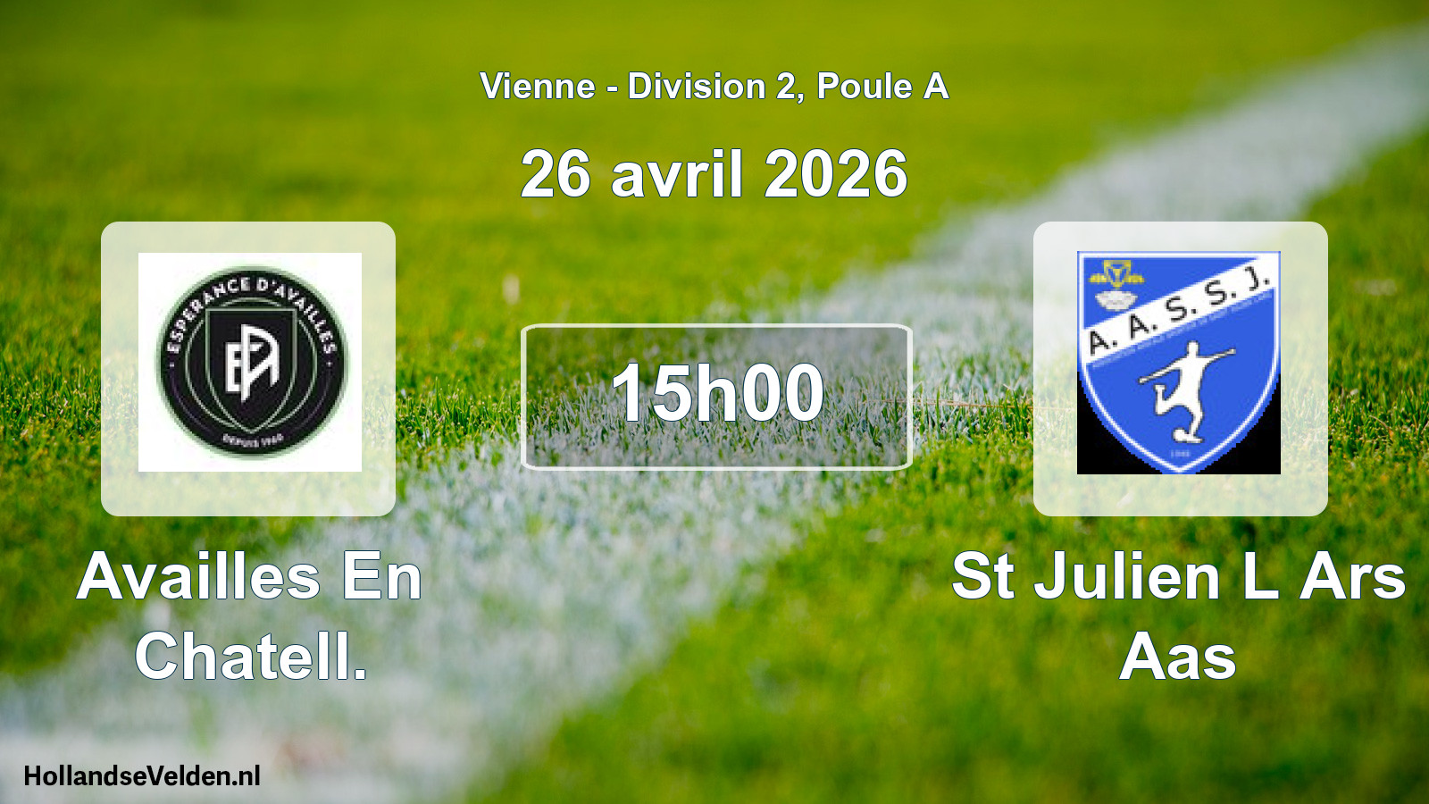 Geplande wedstrijd: Availles En Chatell. - St Julien L Ars Aas (26 april 2026)