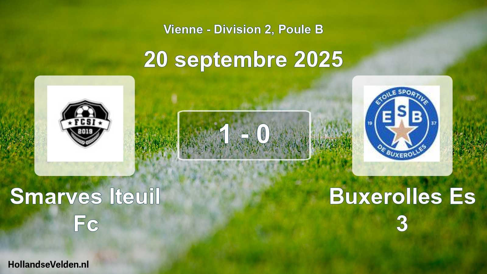 Gespeelde wedstrijd: Smarves Iteuil Fc - Buxerolles Es 3 1 - 0 (20 septembre 2025)