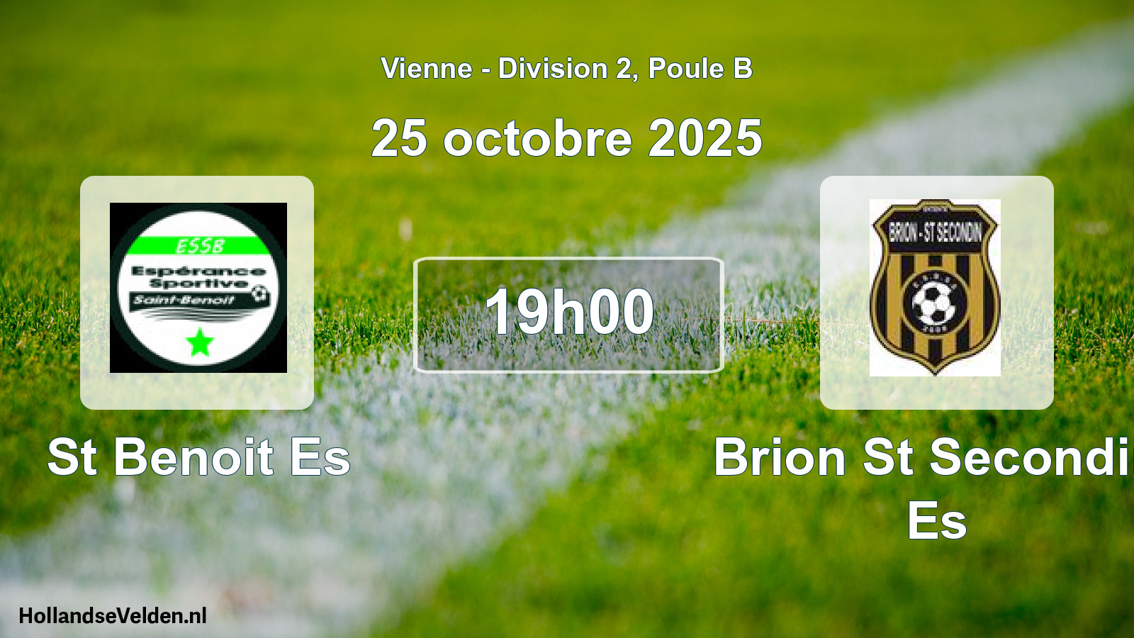 Geplande wedstrijd: St Benoit Es - Brion St Secondin Es (25 octobre 2025)