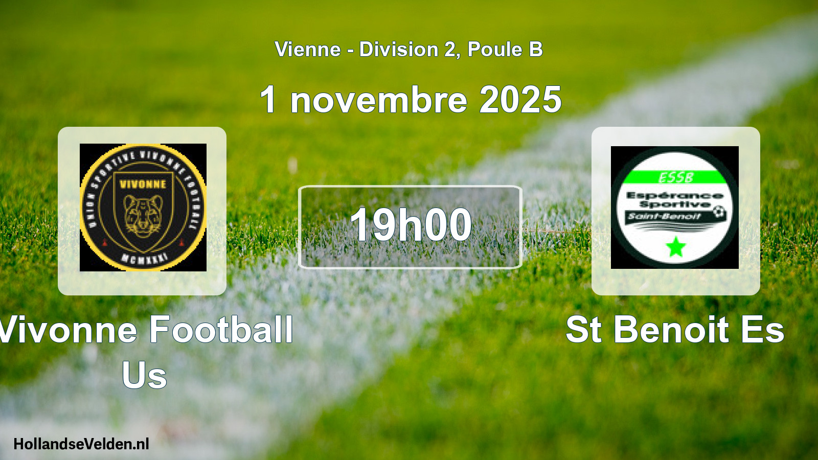 Geplande wedstrijd: Vivonne Football Us - St Benoit Es (1 novembre 2025)