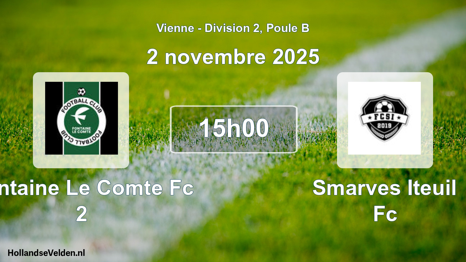Geplande wedstrijd: Fontaine Le Comte Fc 2 - Smarves Iteuil Fc (2 novembre 2025)