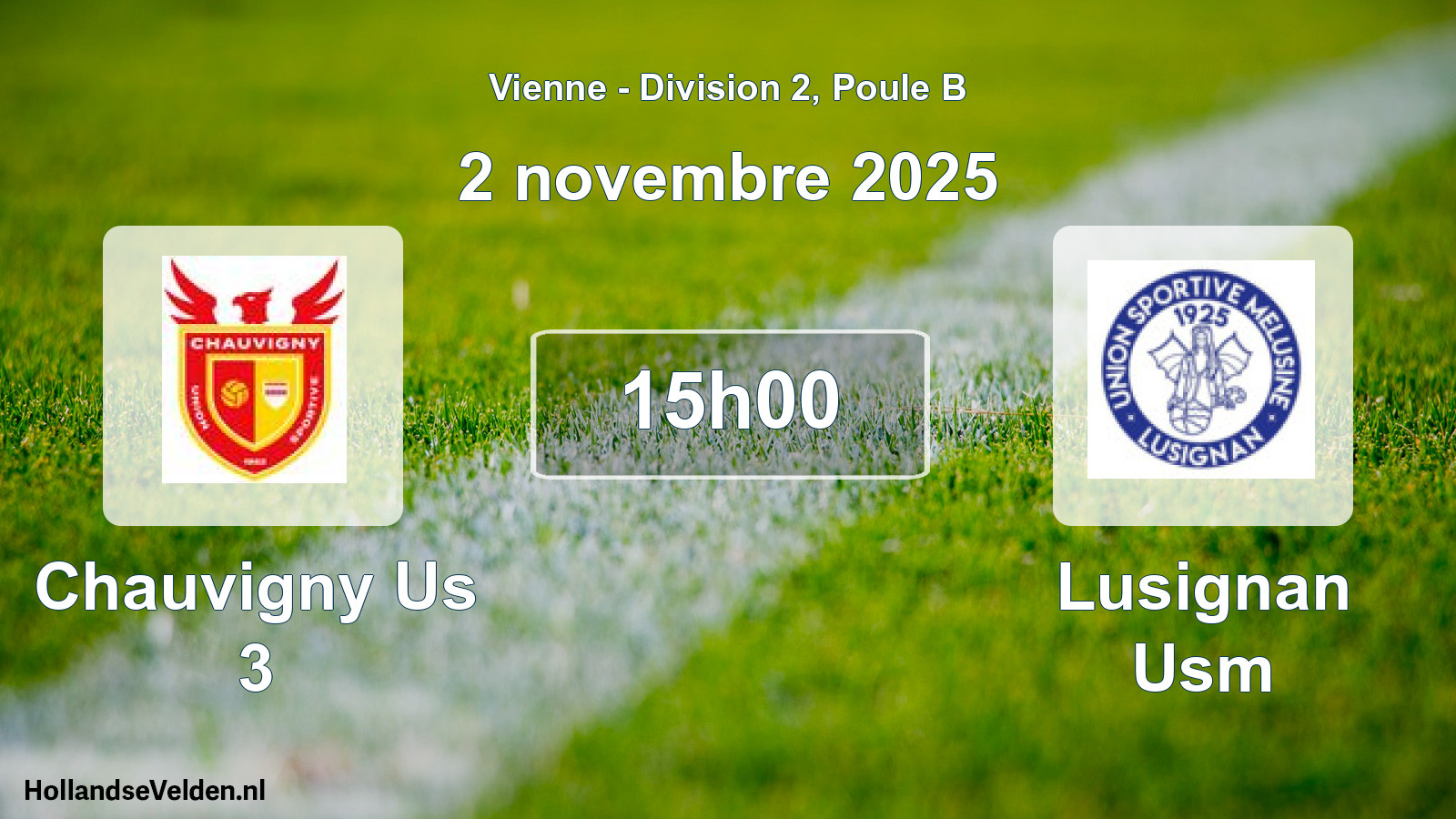 Geplande wedstrijd: Chauvigny Us 3 - Lusignan Usm (2 novembre 2025)