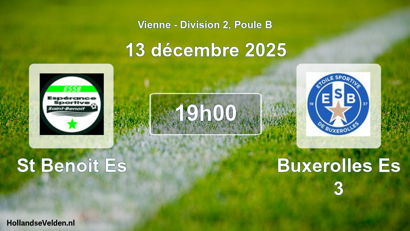 Geplande wedstrijd: St Benoit Es - Buxerolles Es 3 (13 december 2025)