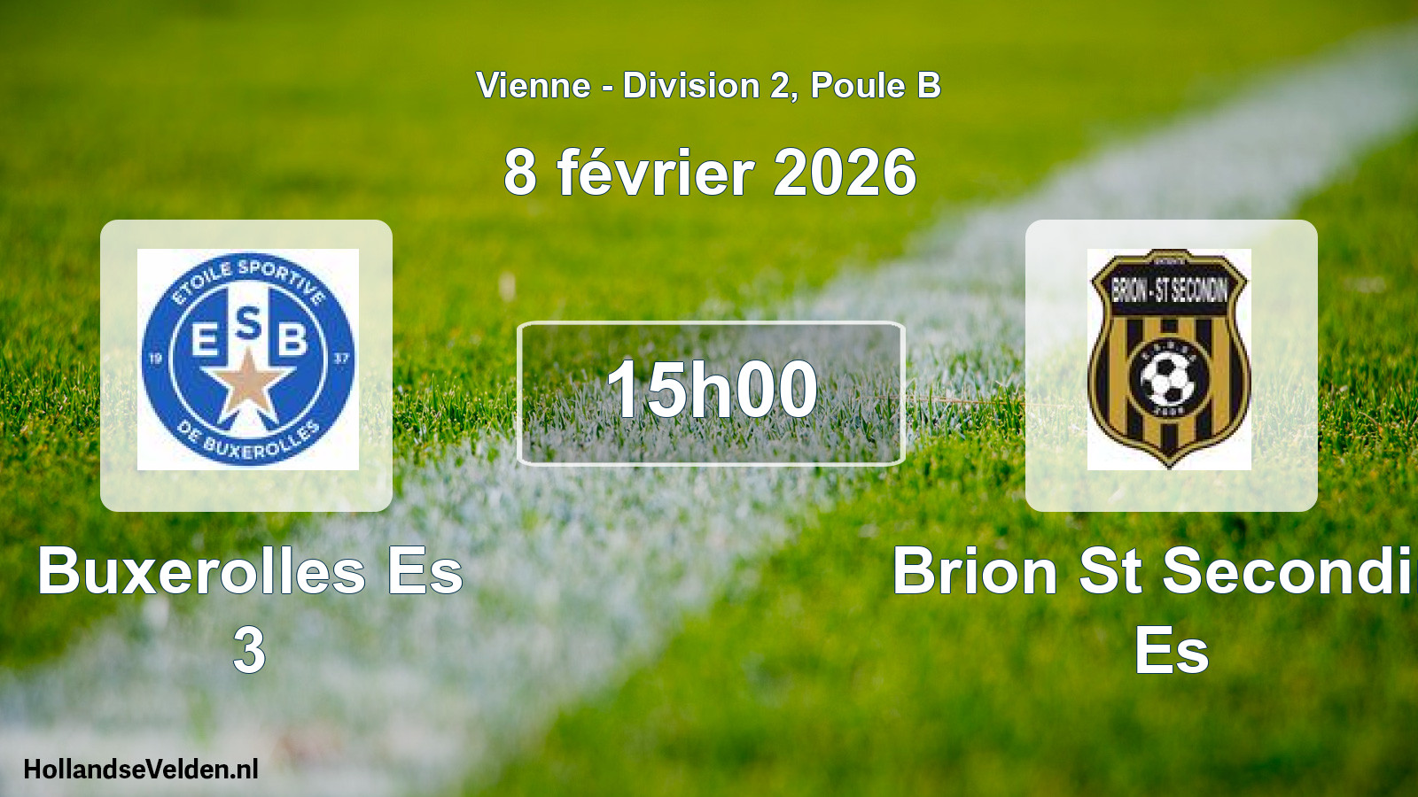 Geplande wedstrijd: Buxerolles Es 3 - Brion St Secondin Es (8 février 2026)