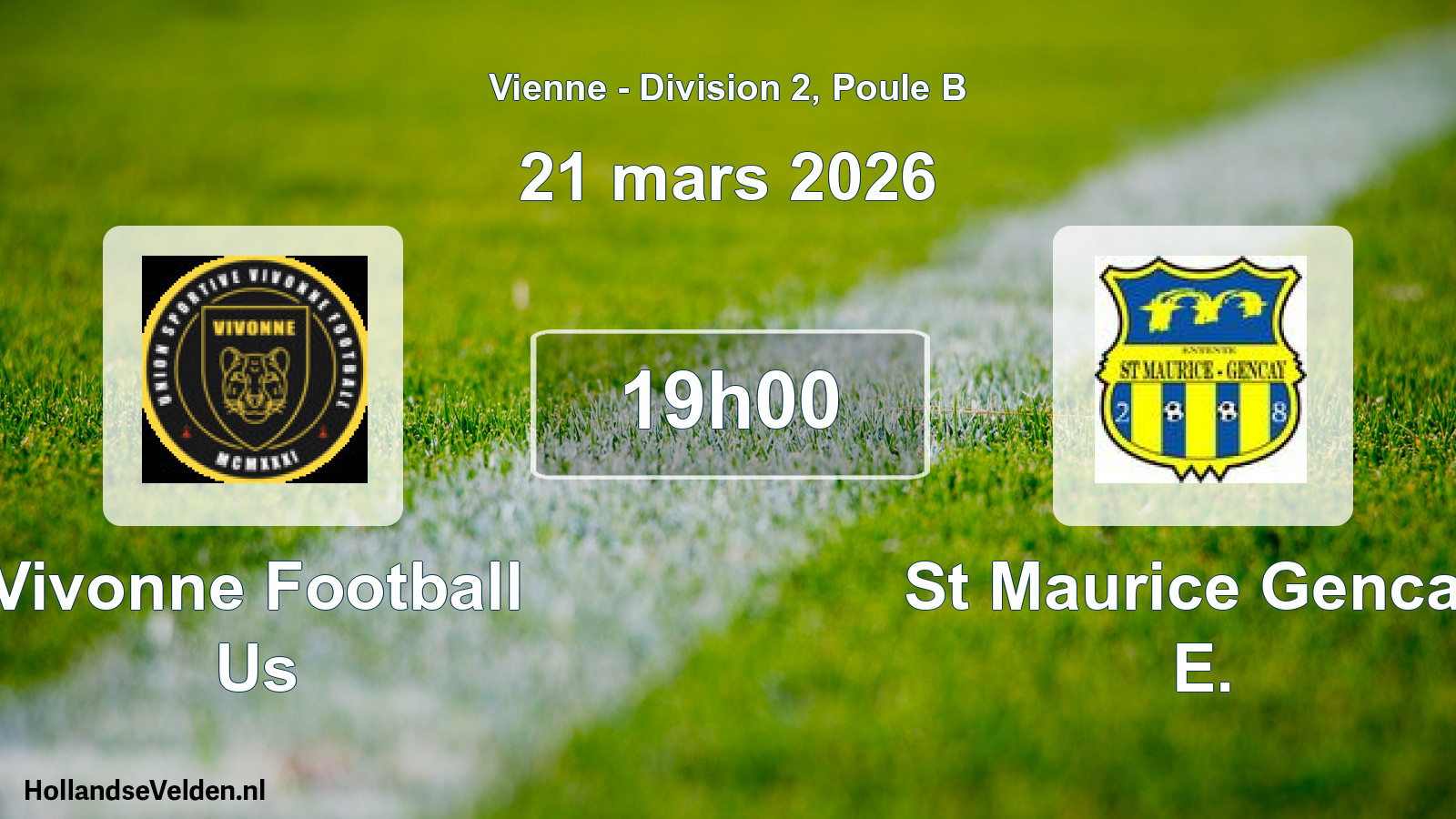 Geplande wedstrijd: Vivonne Football Us - St Maurice Gencay E. (21 mars 2026)