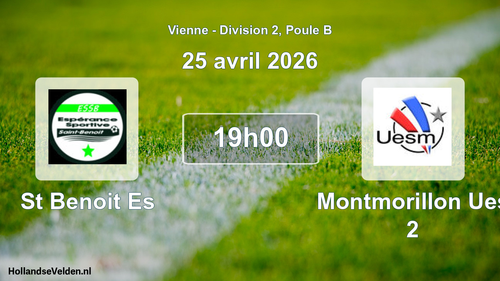 Geplande wedstrijd: St Benoit Es - Montmorillon Ues 2 (25 avril 2026)