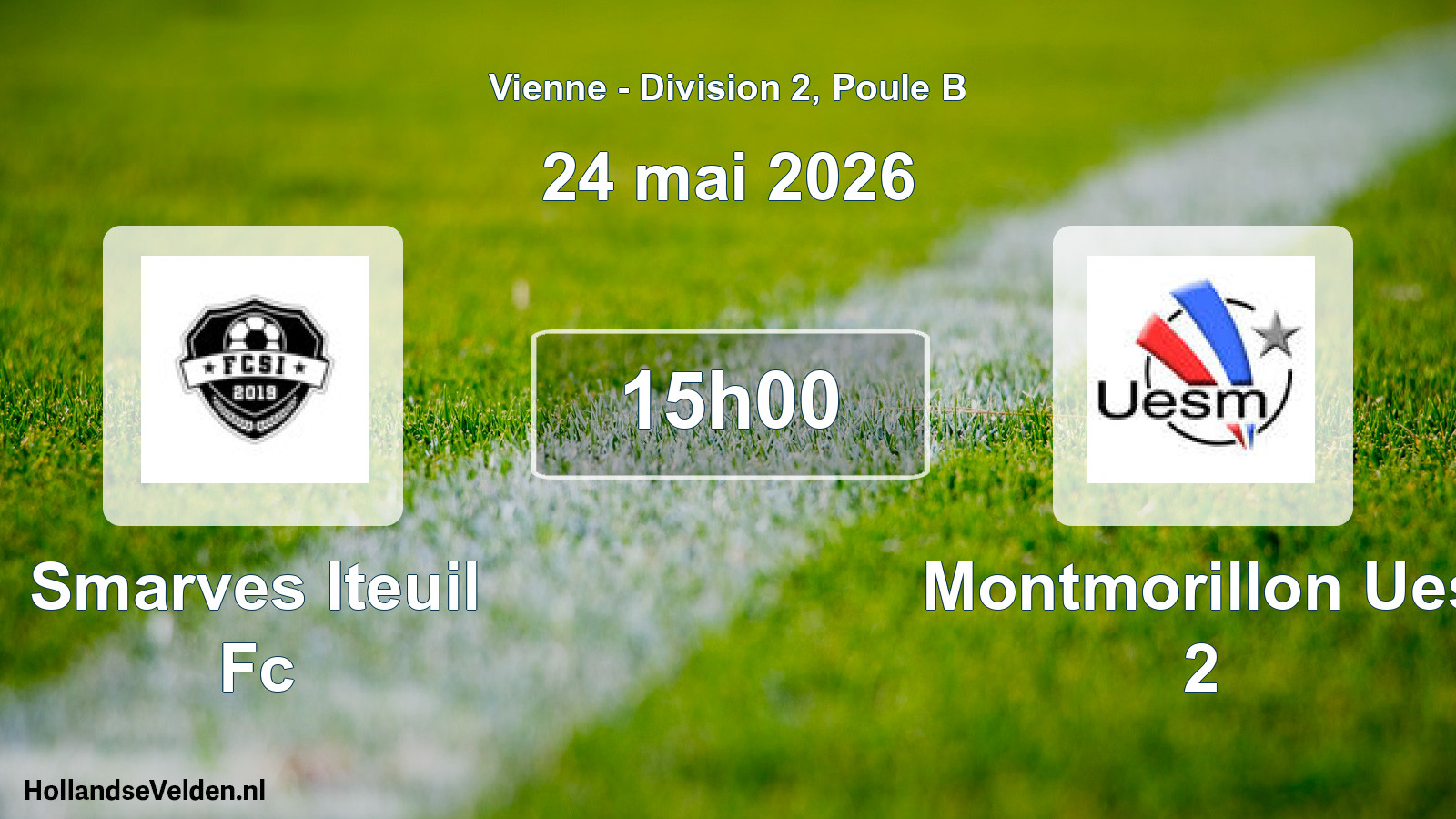 Geplande wedstrijd: Smarves Iteuil Fc - Montmorillon Ues 2 (24 mai 2026)