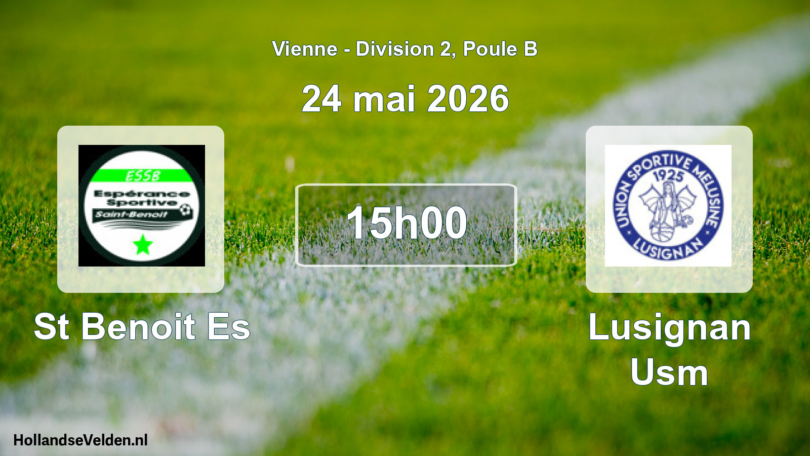 Geplande wedstrijd: St Benoit Es - Lusignan Usm (24 mai 2026)