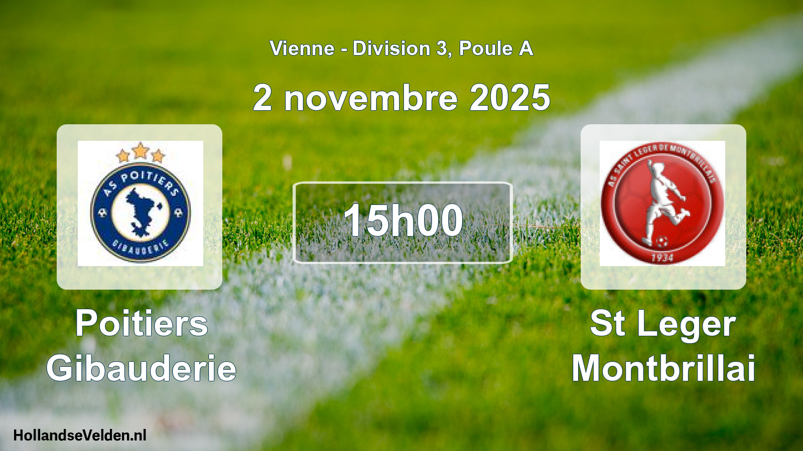 Scheduled Match: Poitiers Gibauderie - St Leger Montbrillai (2 November 2025)