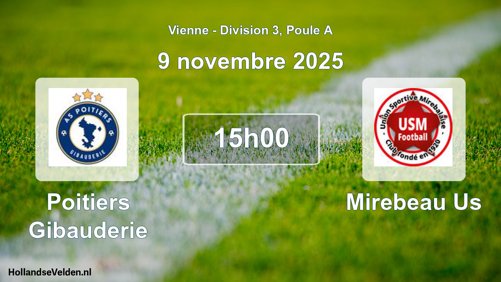 Geplande wedstrijd: Poitiers Gibauderie - Mirebeau Us (9 novembre 2025)