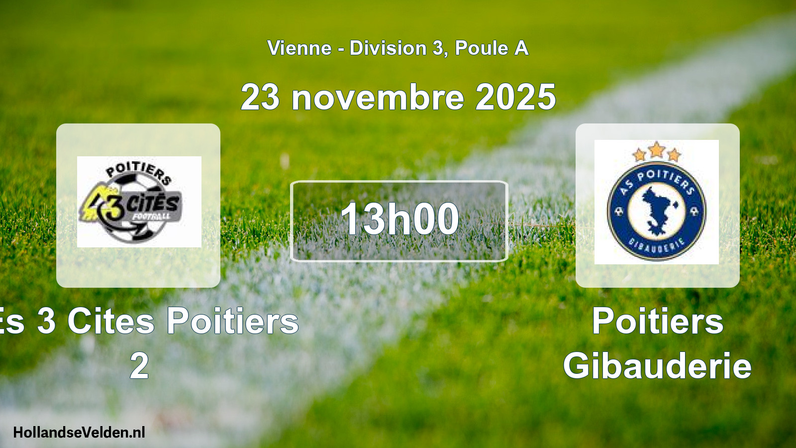 Geplande wedstrijd: Es 3 Cites Poitiers 2 - Poitiers Gibauderie (23 november 2025)