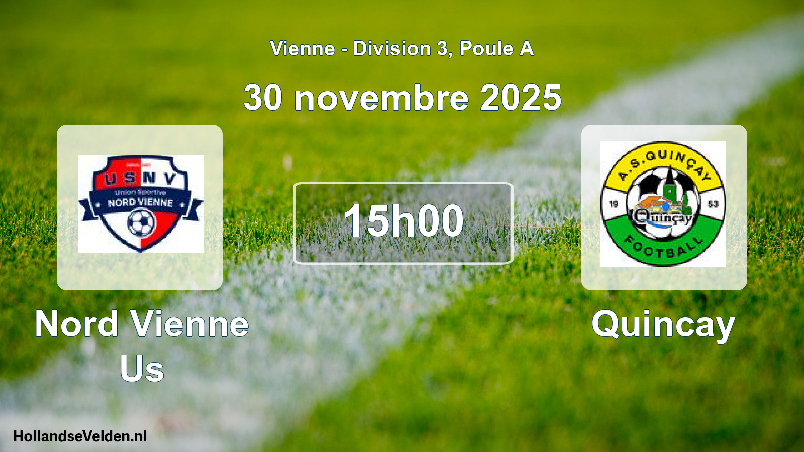 Geplande wedstrijd: Nord Vienne Us - Quincay (30 november 2025)