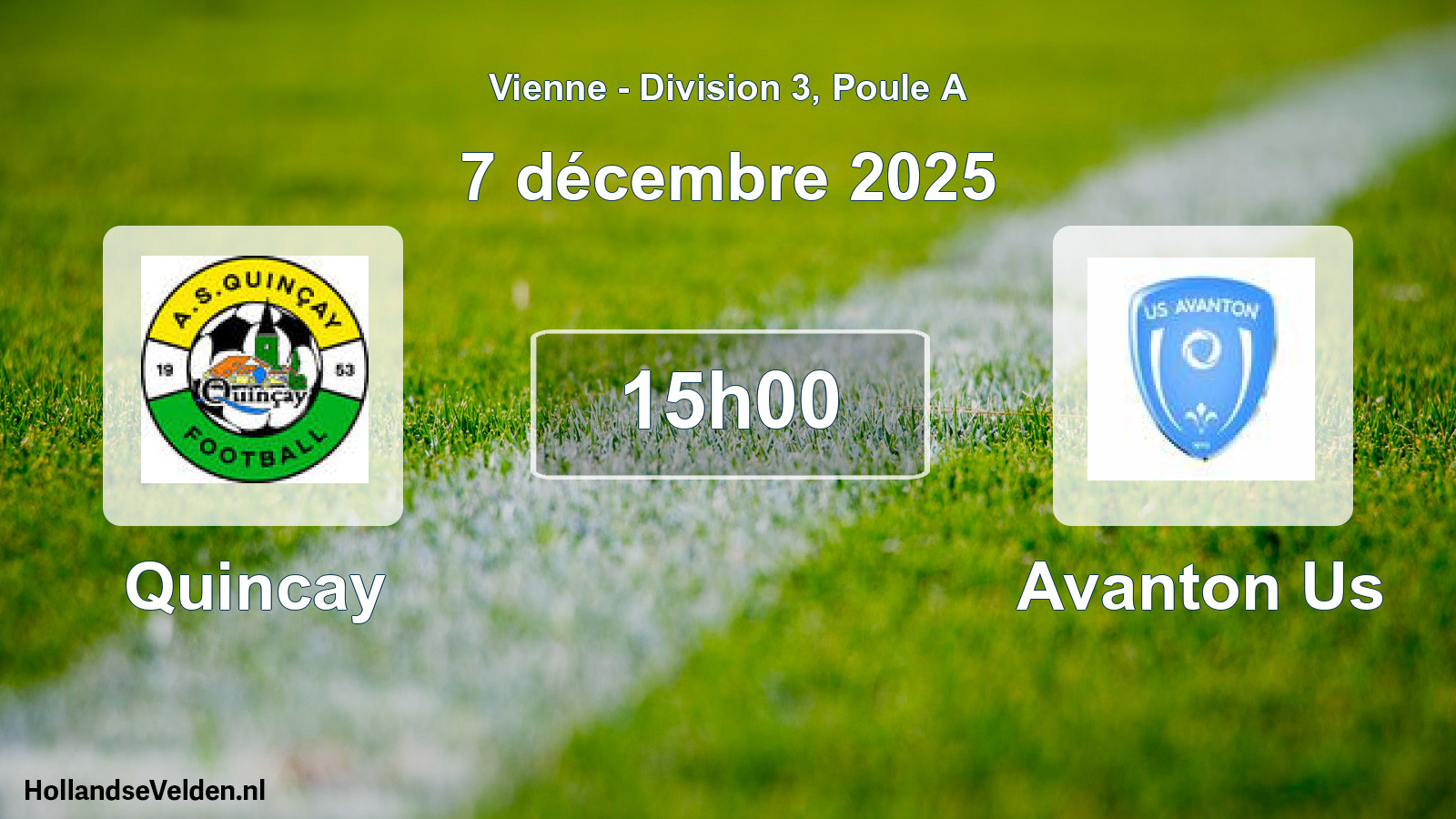 Geplande wedstrijd: Quincay - Avanton Us (7 décembre 2025)