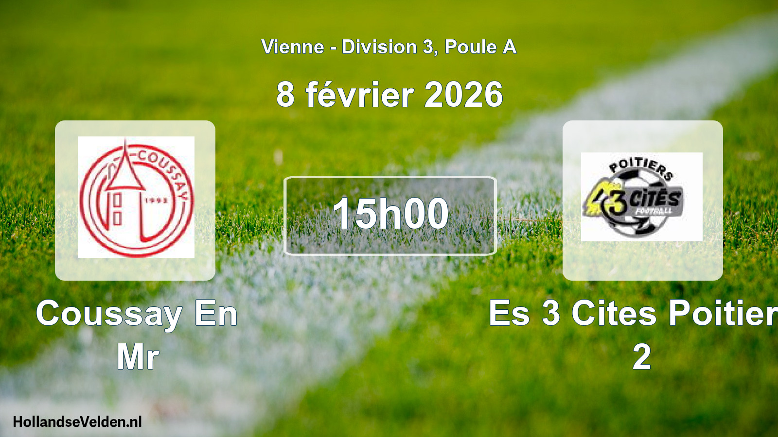 Scheduled Match: Coussay En Mr - Es 3 Cites Poitiers 2 (8 February 2026)