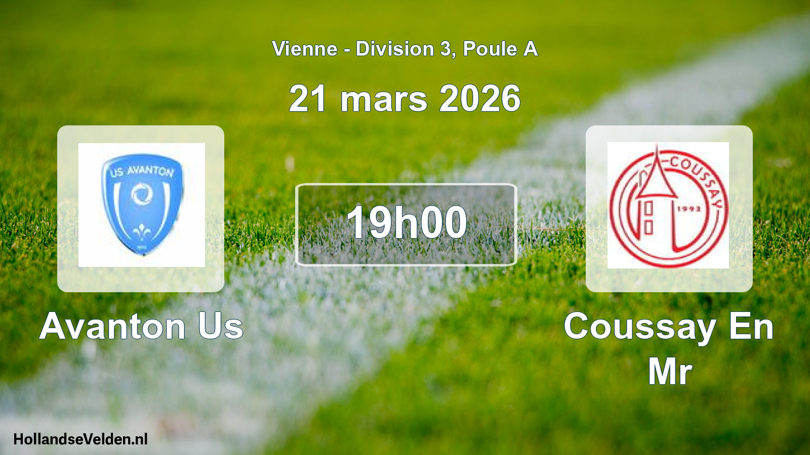 Geplande wedstrijd: Avanton Us - Coussay En Mr (21 mars 2026)