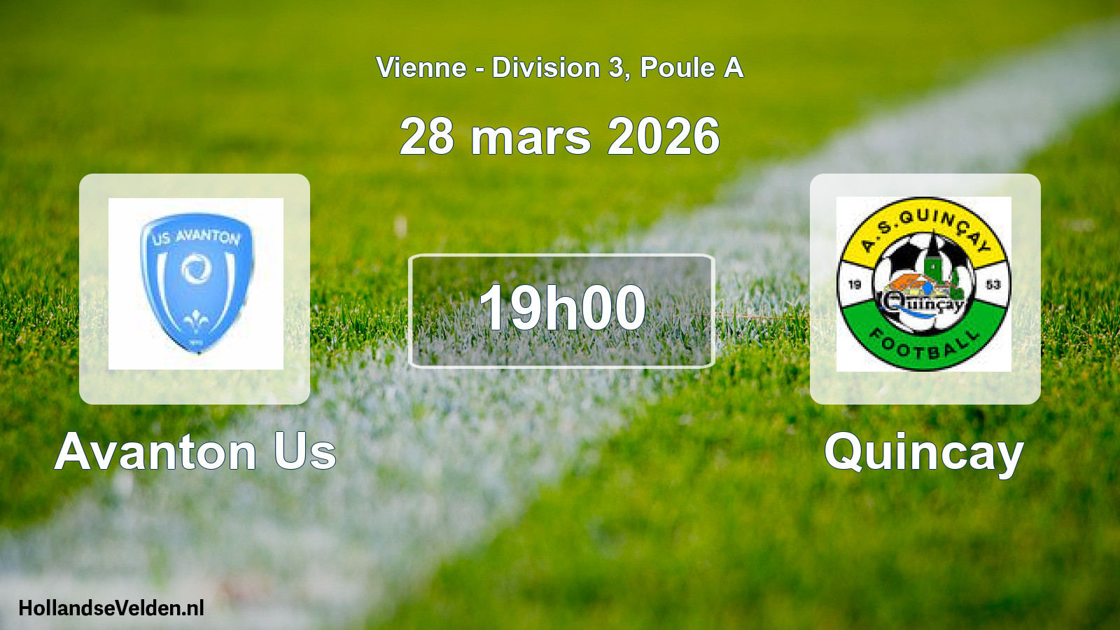 Geplande wedstrijd: Avanton Us - Quincay (28 mars 2026)