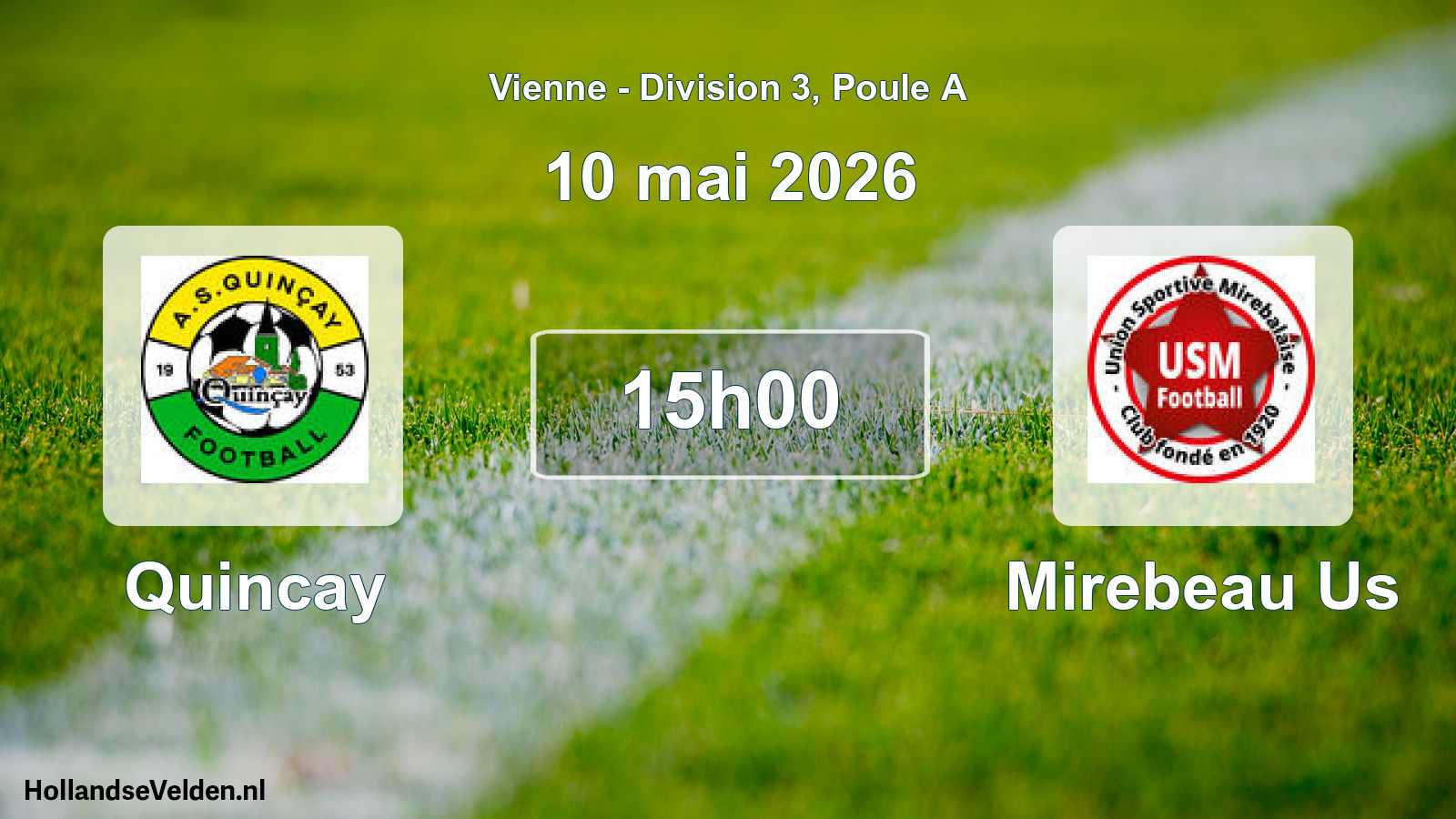 Geplande wedstrijd: Quincay - Mirebeau Us (10 mai 2026)