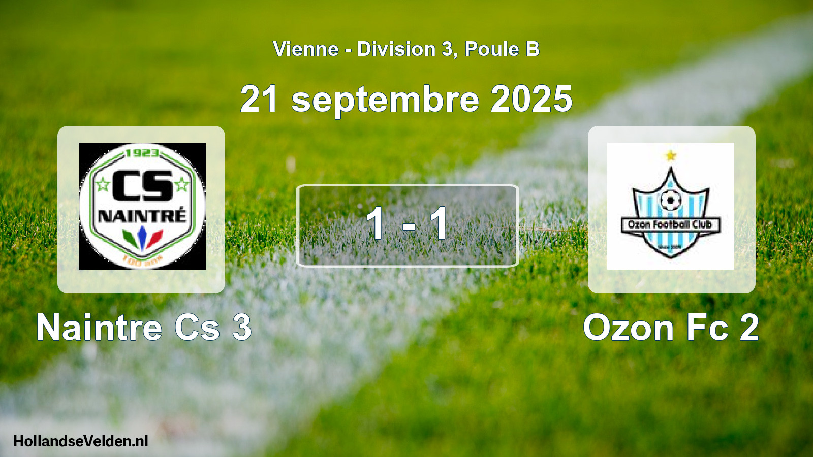 Total number of matches played: Naintre Cs 3 - Ozon Fc 2 1 - 1 (21 September 2025)