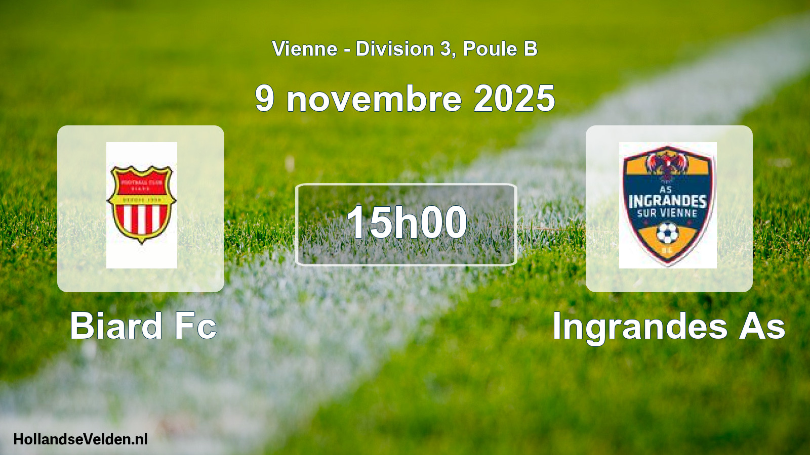 Geplande wedstrijd: Biard Fc - Ingrandes As (9 november 2025)