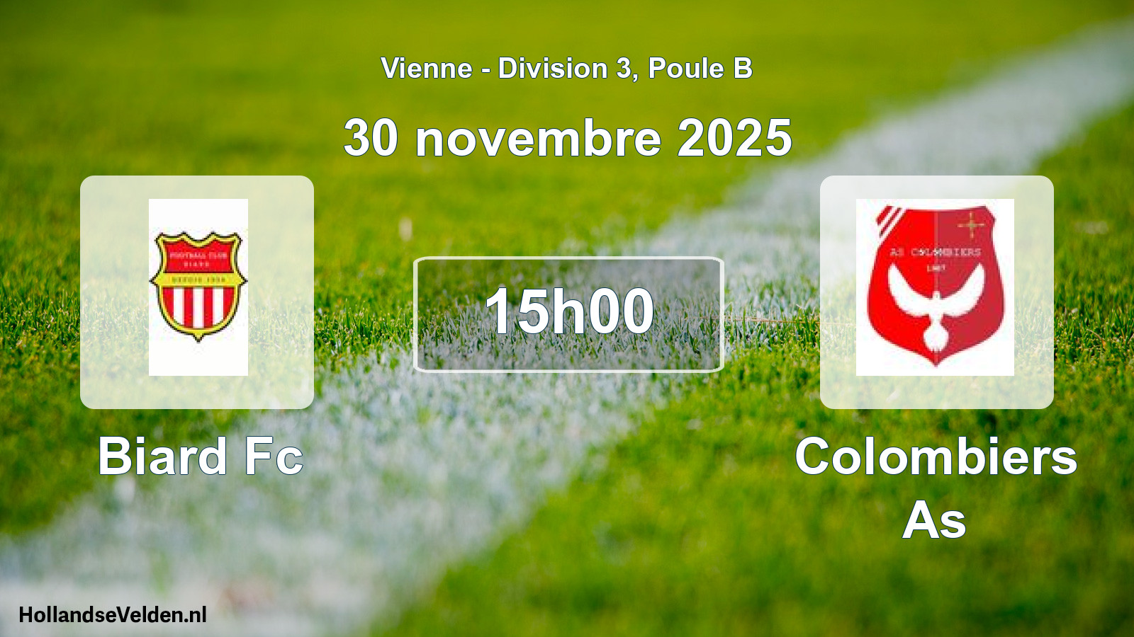 Geplande wedstrijd: Biard Fc - Colombiers As (30 novembre 2025)