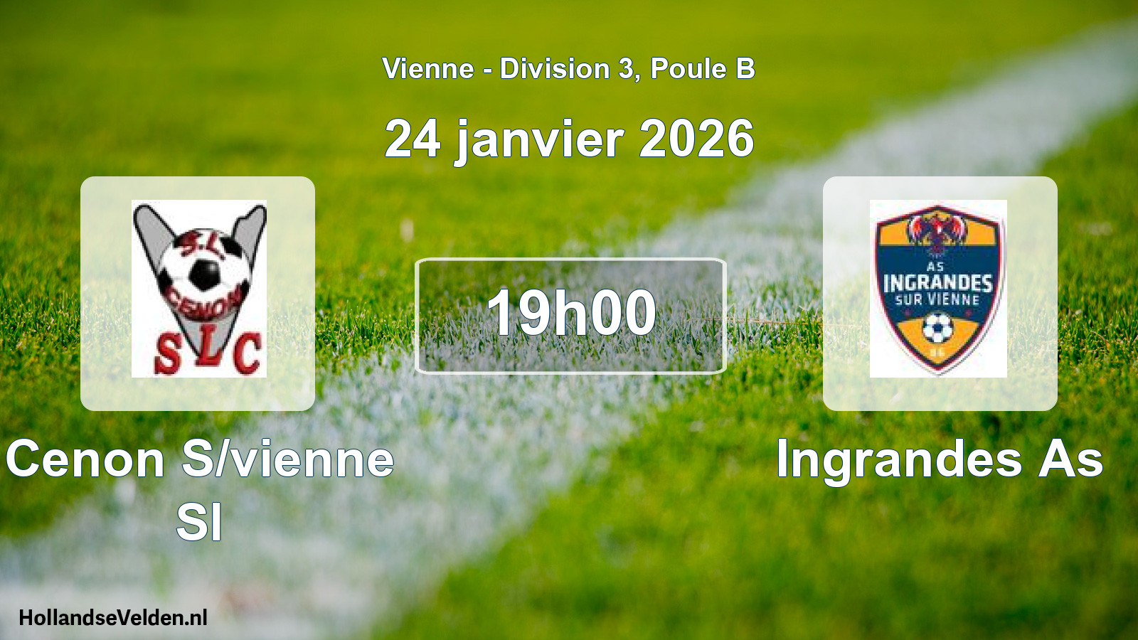 Geplande wedstrijd: Cenon S/vienne Sl - Ingrandes As (24 janvier 2026)
