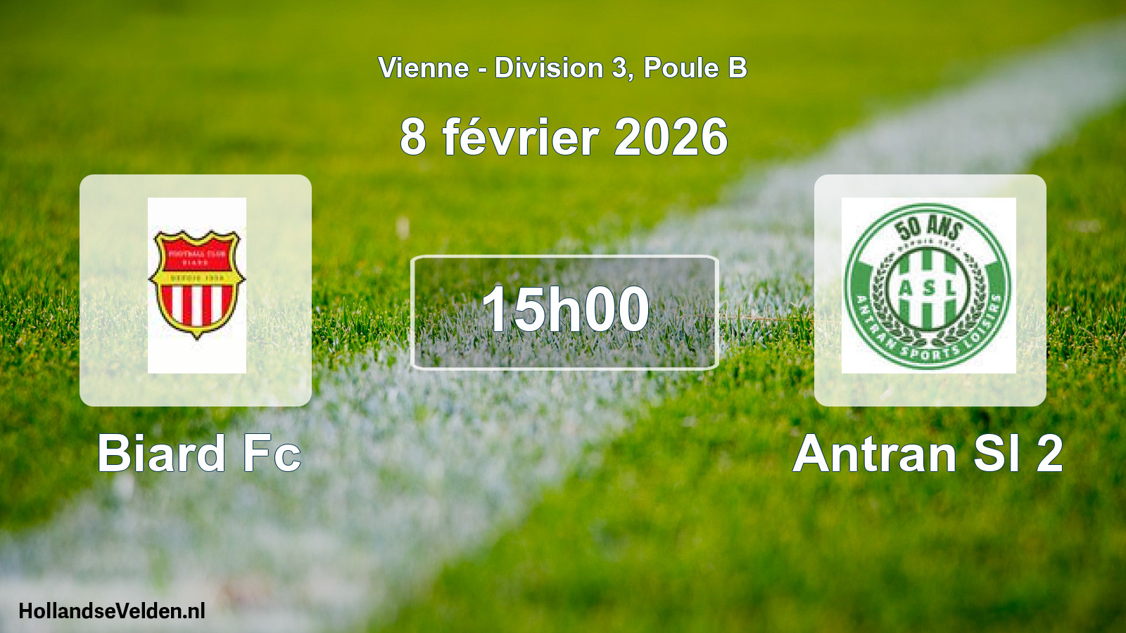 Geplande wedstrijd: Biard Fc - Antran Sl 2 (8 février 2026)