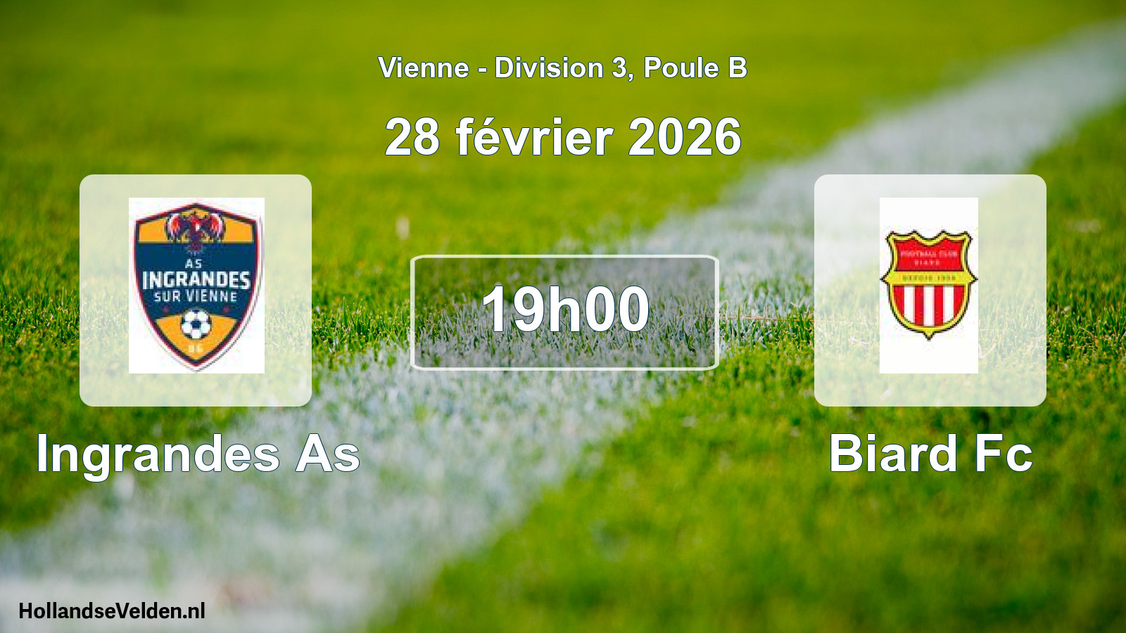 Geplande wedstrijd: Ingrandes As - Biard Fc (28 février 2026)