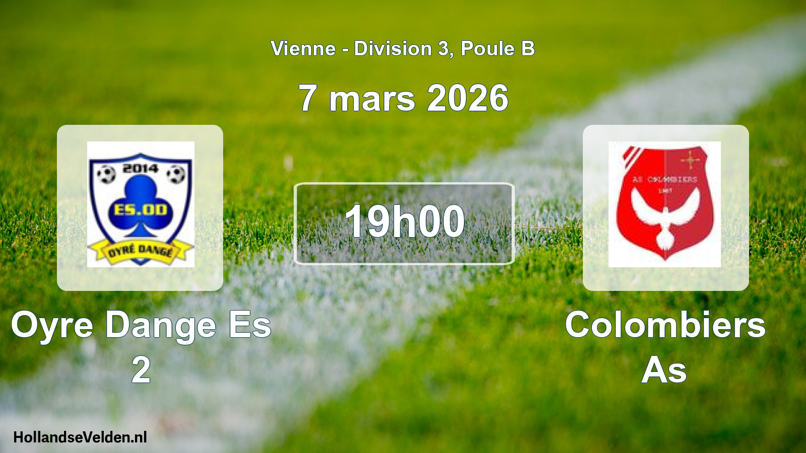 Scheduled Match: Oyre Dange Es 2 - Colombiers As (7 March 2026)
