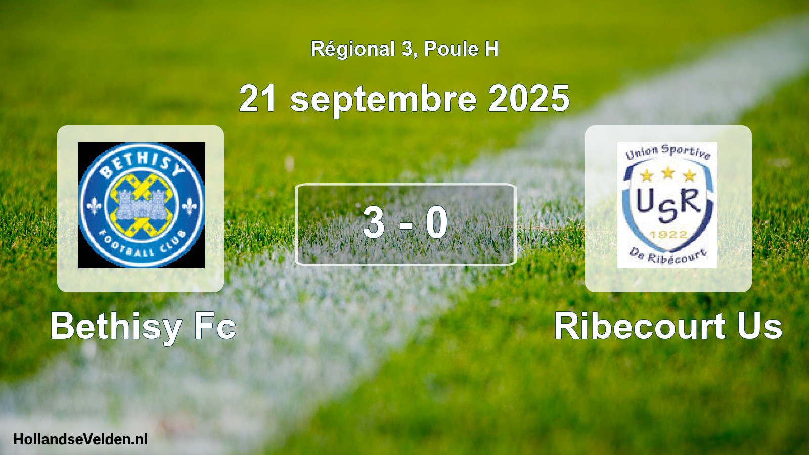 Total number of matches played: Bethisy Fc - Ribecourt Us 3 - 0 (21 September 2025)