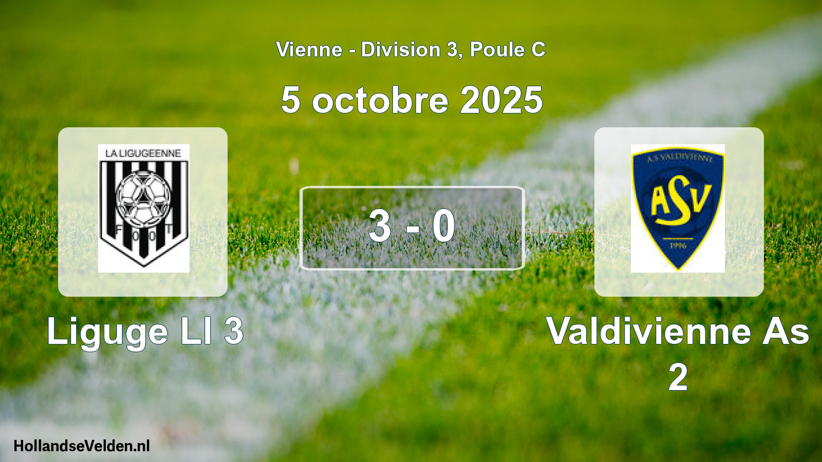 Gespeelde wedstrijd: Liguge Ll 3 - Valdivienne As 2 3 - 0 (5 octobre 2025)